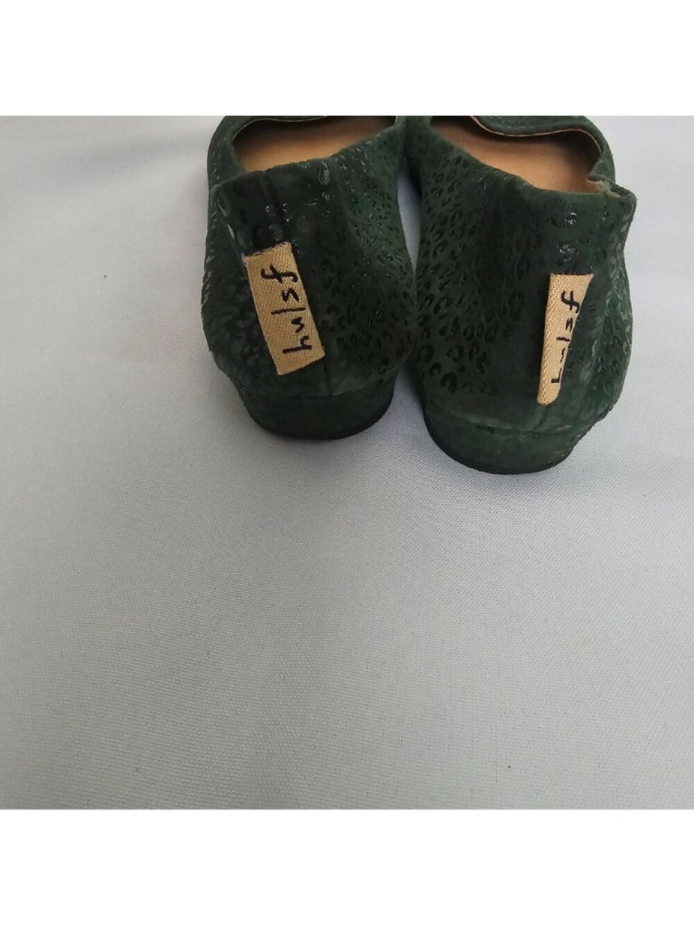 French Sole FS/NY Dark Green Leopard Print Zeppa Semi-Wedge Shoe Women's 7.5 - Picture 12 of 12